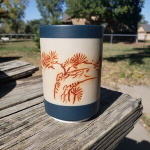 Art Pottery Hand Crafted Porcelain Ceramic Sake Cup Vase Oriental Japanese 4.5"‎